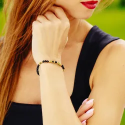 Turmalin, Hematyt - bransoletka na ochronę, bogactwo, uzdrowienie - Wewnętrzna Ochrona