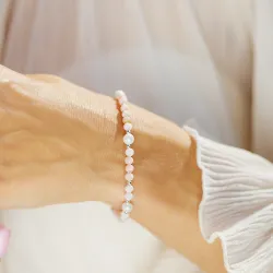 Opal, Perła - srebrna bransoletka na kreatywność, harmonię, miłość - Skarby Oceanu
