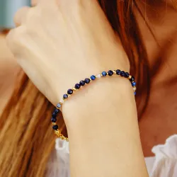 Bransoletka srebrna pozłacana – Noc Kairu, Lapis Lazuli i Labradoryt | Nowy Początek · Magiczna Noc