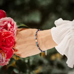 Kyanit, Sodalit, Chalcedon - srebrna bransoletka na zdrowie, duchowość, uzdrowienie - Refleksja Zdrowia