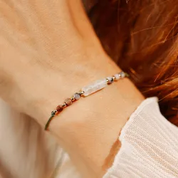 Opal, Kryształ Górski, Hematyt - bransoletka na sznurku na kreatywność, harmonię, miłość - Światło Spokoju