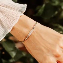 Opal, Kryształ Górski - bransoletka na sznurku na kreatywność, harmonię, miłość - Światło Spokoju