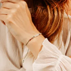 Opal, Kryształ Górski, Hematyt - bransoletka na sznurku na kreatywność, harmonię, miłość - Światło Spokoju