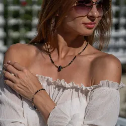 Komplet biżuterii srebro pozłacane bransoletka i naszyjnik - Ezoteryczna Elegancja