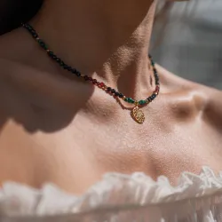 Komplet biżuterii srebro pozłacane bransoletka i naszyjnik - Andromeda