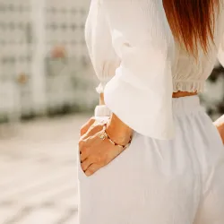 Rubin, Kwarc Różowy, Hematyt - srebrna pozłacana bransoletka na miłość, sukces, siłę - Pocałunek Miłości