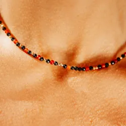 Komplet biżuterii srebro pozłacane bransoletka i naszyjnik - Wewnętrzna Ochrona