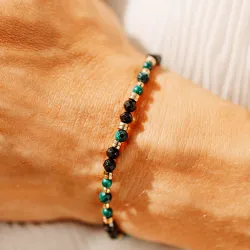 Turmalin, Malachit, Hematyt - bransoletka na ochronę, bogactwo, uzdrowienie - Wewnętrzna Ochrona