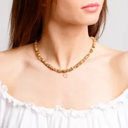 Cytryn, Jaspis, Hematyt - srebro pozłacane naszyjnik na sukces, szczęście, bogactwo - Symfonia Bogactwa