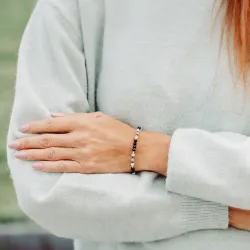 Turmalin, Awenturyn, Agat - srebrna pozłacana bransoletka na ochronę, bogactwo, uzdrowienie - Wewnętrzna Ochrona