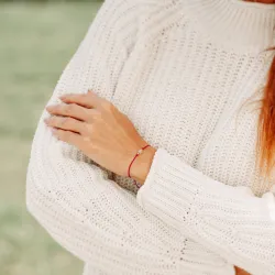 Chalcedon, Hematyt - bransoletka na sznurku na zdrowie, duchowość, uzdrowienie - Refleksja Zdrowia