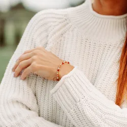 Kamień Słoneczny, Karneol, Cytryn - bransoletka na radość, szczęście, sukces - Oaza Szczęścia