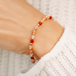 Kamień Słoneczny, Karneol, Cytryn - bransoletka na radość, szczęście, sukces - Oaza Szczęścia