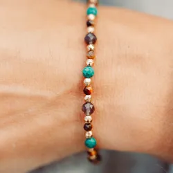 Malachit, Kwarc Dymny, Tygrysie oko - bransoletka na odwagę, siłę, spokój - Światło Spokoju