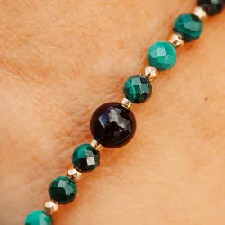 Turmalin, Malachit, Hematyt - bransoletka na ochronę, bogactwo, uzdrowienie - Wewnętrzna Ochrona