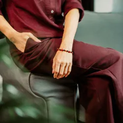 Turmalin, Agat, Karneol - srebrna pozłacana bransoletka na ochrona, bogactwo, uzdrowienie - Wewnętrzna Ochrona