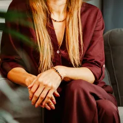 Komplet biżuterii srebro pozłacane bransoletka i naszyjnik - Wewnętrzna Ochrona