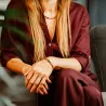 Komplet biżuterii srebro pozłacane bransoletka i naszyjnik - Wewnętrzna Ochrona