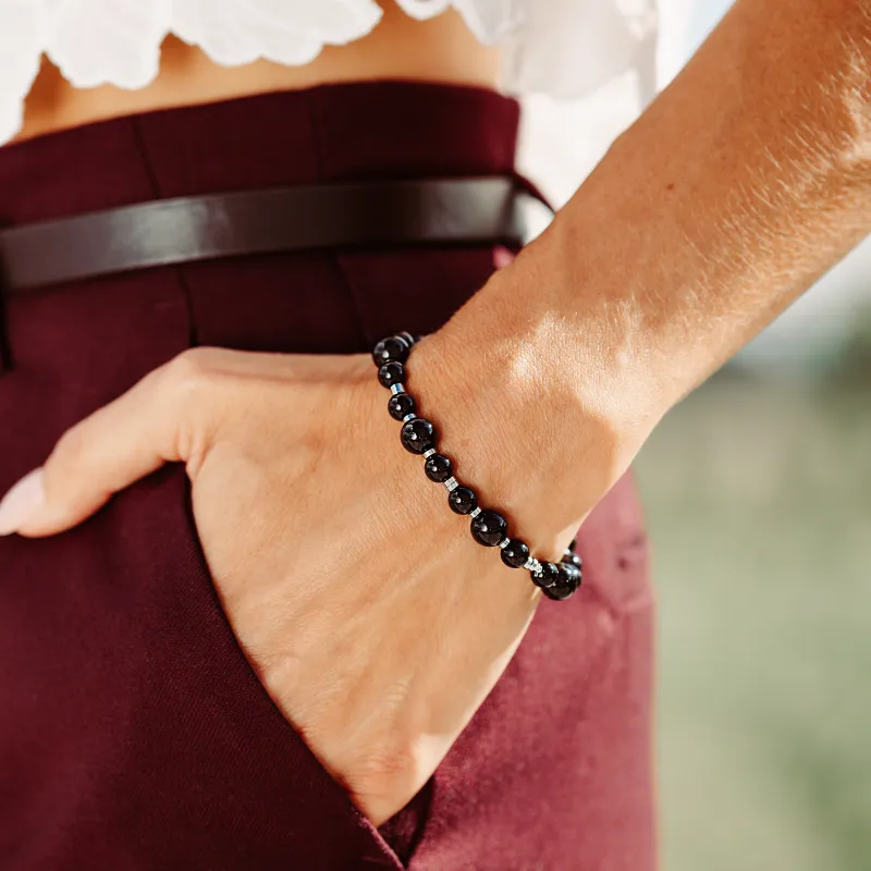 Turmalin, Hematyt - bransoletka na ochronę, bogactwo, uzdrowienie - Wewnętrzna Ochrona