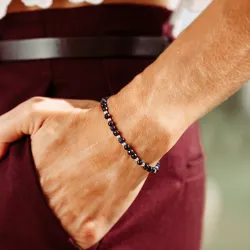 Noc Kairu, Hematyt - srebrna bransoletka na harmonię, uzdrowienie, spokój - Magiczna Noc