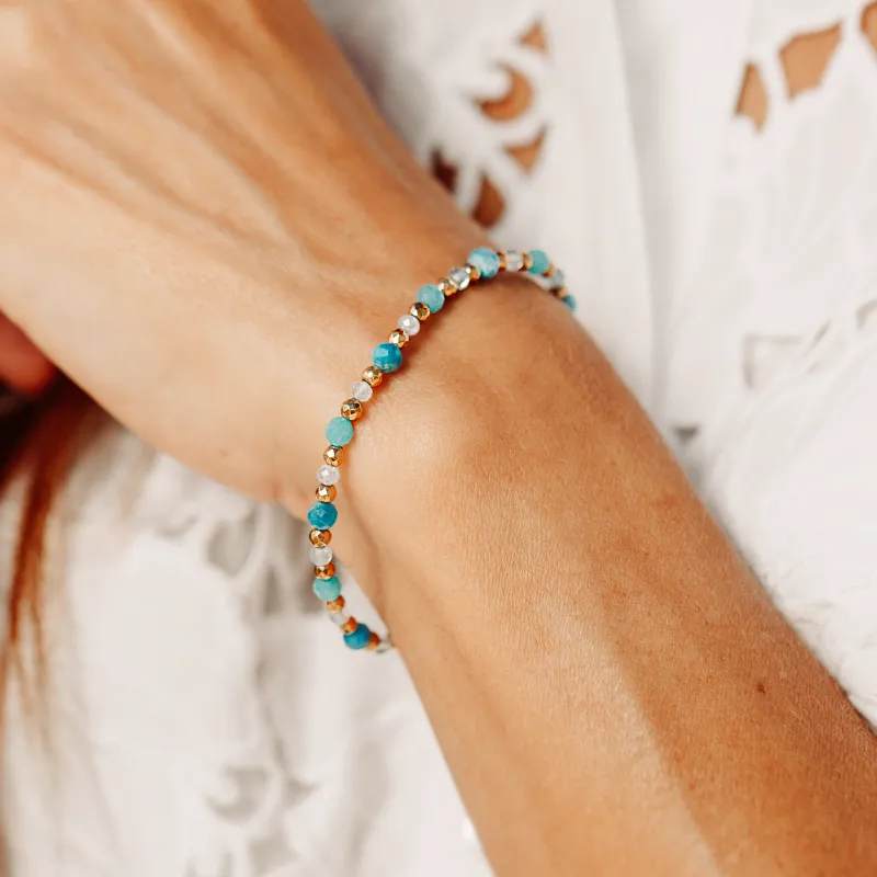 Apatyt, Akwamaryn, Amazonit - bransoletka na kreatywność, harmonię, uzdrowienie - Duchowe Przebudzenie