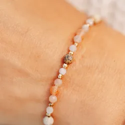 Kamień Słoneczny, Jaspis, Kunzyt - srebrna pozłacana bransoletka na radość, szczęście, sukces - Energia Sukcesu