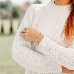 Kamień Słoneczny, Jaspis, Kunzyt - srebrna pozłacana bransoletka na radość, szczęście, sukces - Energia Sukcesu