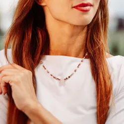 Komplet biżuterii srebro pozłacane bransoletka i naszyjnik - Ezoteryczna Elegancja