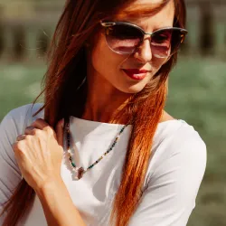 Komplet biżuterii srebro pozłacane bransoletka i naszyjnik - Ezoteryczna Elegancja