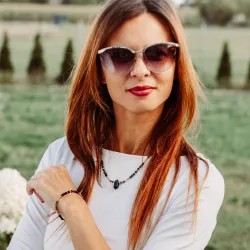 Komplet biżuterii srebro pozłacane bransoletka i naszyjnik - Ochrona - Ezoteryczna Elegancja
