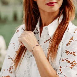 Ametyst, Labradoryt, Kamień Księżycowy - bransoletka na koncentrację, miłość, sukces - Powietrze