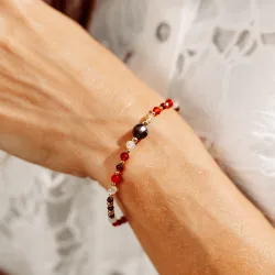 Granat, Cytryn, Karneol - bransoletka na zdrowie, miłość, kreatywność - Ogień