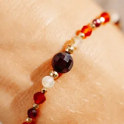 Granat, Cytryn, Karneol - bransoletka na zdrowie, miłość, kreatywność - Ogień