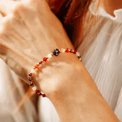 Granat, Cytryn, Karneol - bransoletka na zdrowie, miłość, kreatywność - Ogień