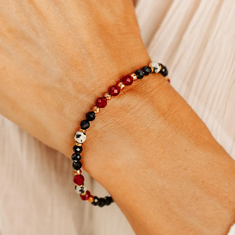 Spinel, Jaspis, Chalcedon, Hematyt - bransoletka na ochronę, bogactwo, koncentrację - Wewnętrzna Ochrona