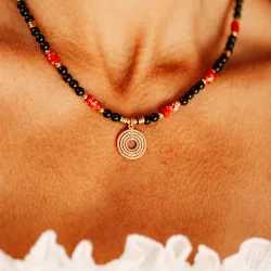 Komplet biżuterii srebro pozłacane bransoletka i naszyjnik - Wewnętrzna Ochrona