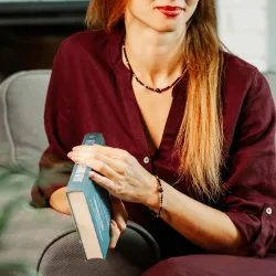 Granat,Turmalin, Hematyt - srebrny pozłacany naszyjnik na zdrowie, miłość, kreatywność - Pocałunek Miłości