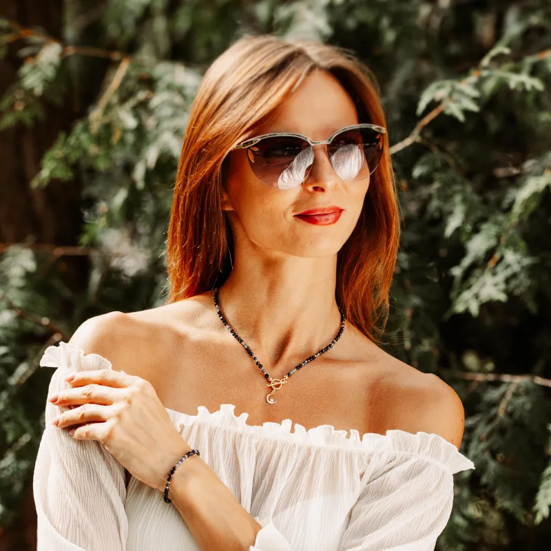 Noc Kairu, Sodalit - srebrny pozłacany naszyjnik na harmonia, uzdrowienie, spokój - Andromeda