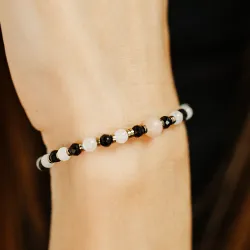 Onyks, Opal, Jadeit - bransoletka na koncentrację, miłość, sukces - Pocałunek Miłości