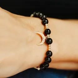 Onyks - bransoletka na sznurku na spokój, harmonię, odwagę - Wewnętrzna Ochrona