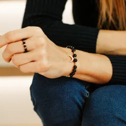 Onyks - bransoletka na sznurku na spokój, harmonię, odwagę - Wewnętrzna Ochrona