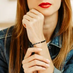 Szafir, Spinel, Lapis Lazuli - srebrna pozłacana bransoletka na zdrowie, miłość, intuicję - Duchowe Przebudzenie