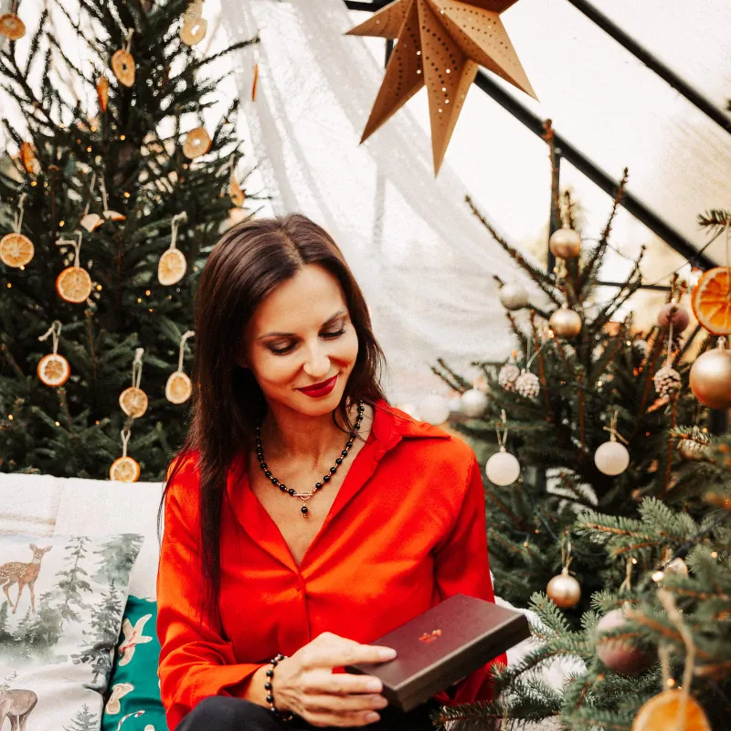 Komplet biżuterii srebro pozłacane bransoletka i naszyjnik - Wewnętrzna Ochrona