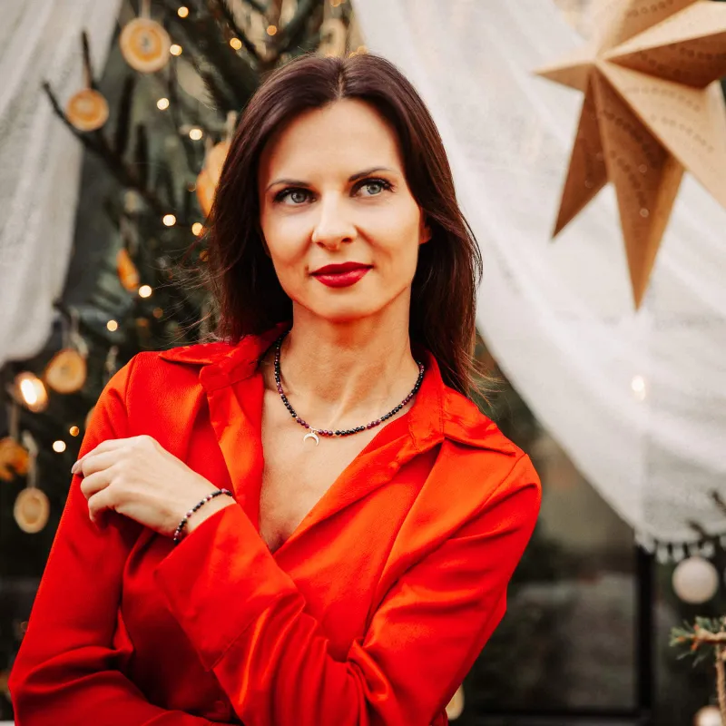 Komplet biżuterii srebro bransoletka i naszyjnik - Pocałunek Miłości