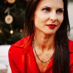 Turmalin, Rubin - srebrny naszyjnik na ochronę, bogactwo, uzdrawianie - Wewnętrzna Ochrona