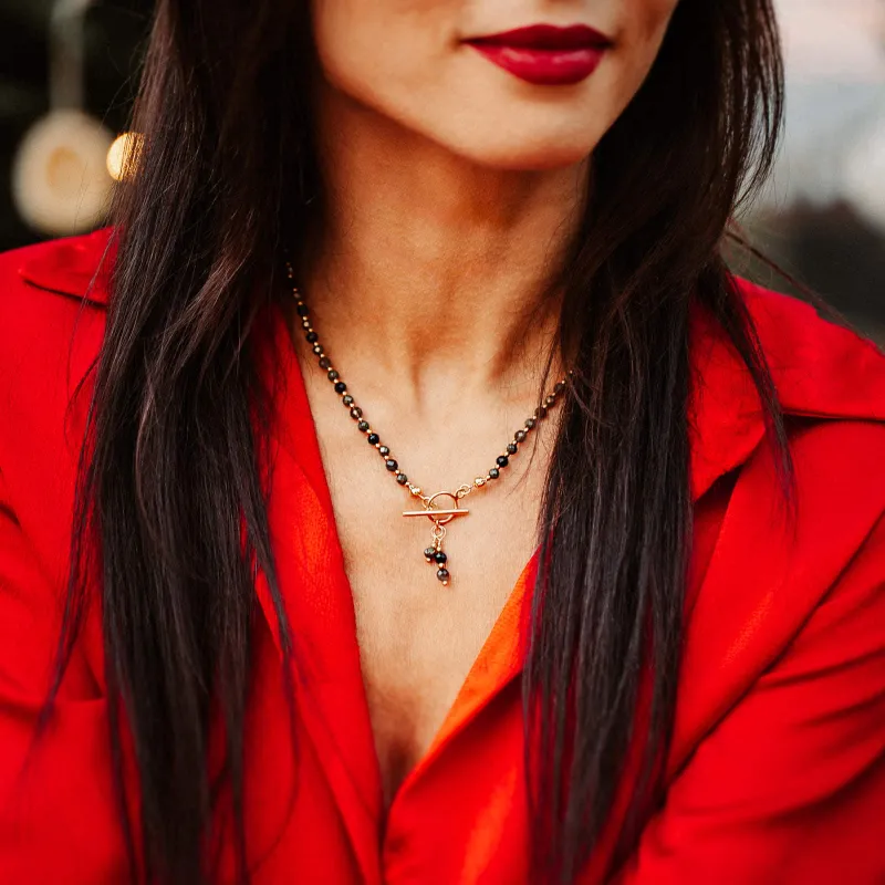 Komplet biżuterii srebro pozłacane bransoletka i naszyjnik - Symfonia Bogactwa