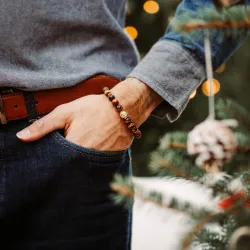 Tygrysie Oko, Cytryn, Hematyt - bransoletka męska na bogactwo, sukces, siłę - Ona i On