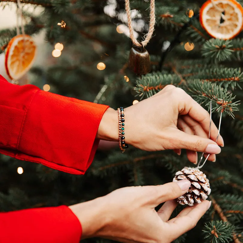 Malachit, Turmalin, Hematyt - bransoletka na odwagę, siłę, spokój - Stella