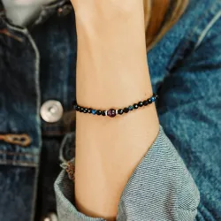 Onyks, Ametyst, Kyanit - bransoletka na koncentrację, miłość, sukces - Energia Sukcesu