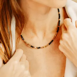 Onyks, Cytryn - srebrny pozłacany naszyjnik na sukces, szczęście, bogactwo - Symfonia Bogactwa